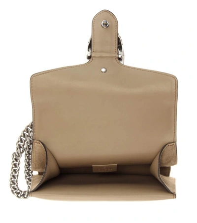 Shop Gucci Dionysus Mini Suede Shoulder Bag In Beige