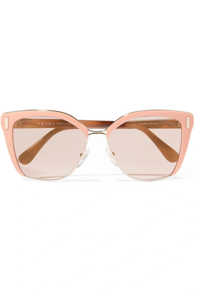 Prada Square Mirrored Acetate Sunglasses In Pink/pink Mirror