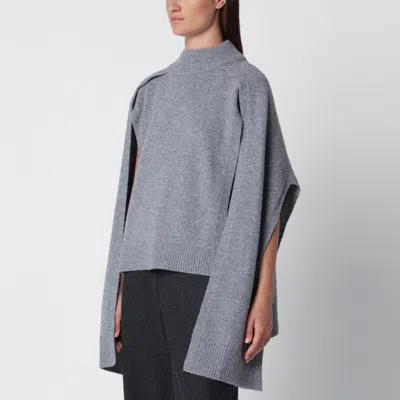 Source Unknown Noa Grey Jumper With Cape-effect Sleeves In Multi