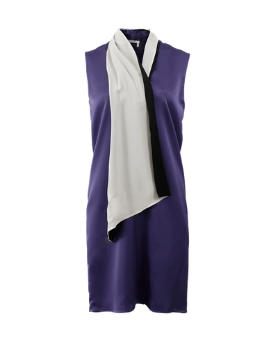 Lanvin Bi-color Drape Neck Dress In Lilac