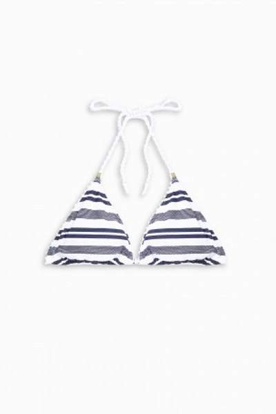Heidi Klein Martha's Vineyard Bikini Top In Blue Stripe