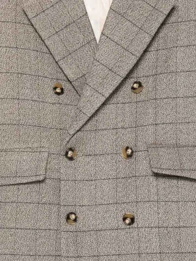 Stella Nova Double-breasted Check-pattern Coat In Gray