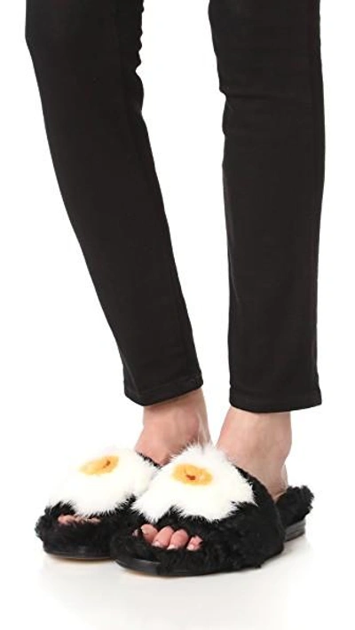 Shop Anya Hindmarch Slider Egg Sandals In Black