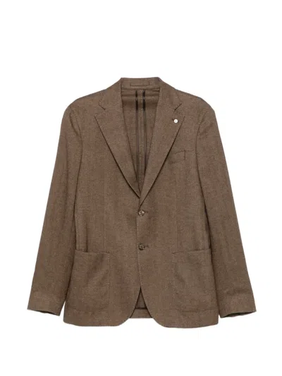 HERRINGBONE-PATTERN SINGLE-BREASTED BLAZER