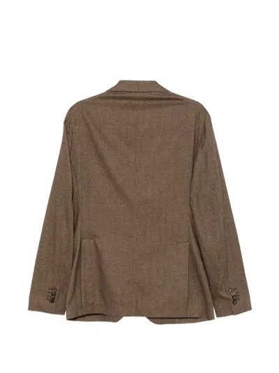 HERRINGBONE-PATTERN SINGLE-BREASTED BLAZER