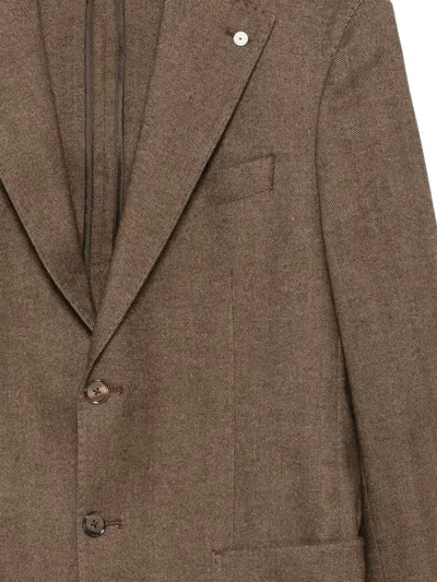 HERRINGBONE-PATTERN SINGLE-BREASTED BLAZER