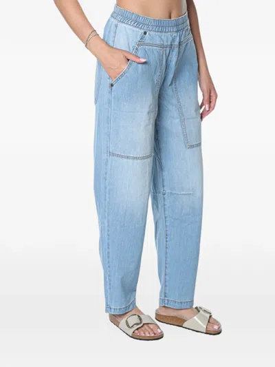 One Teaspoon Odyssey Elasticated Jeans In Blue