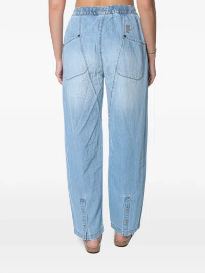 One Teaspoon Odyssey Elasticated Jeans In Blue