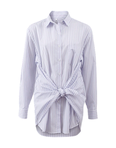 Adam Selman Stripe Bandana Tie Waist Shirt In Blush