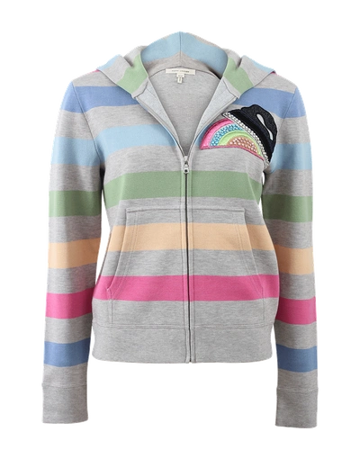 Shop Marc Jacobs Striped Sweater Hoodie In Pnk-mult