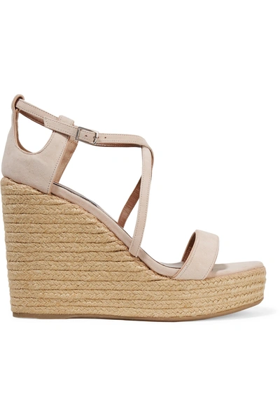 Tabitha Simmons Jenny Cutout Suede Wedge Sandals