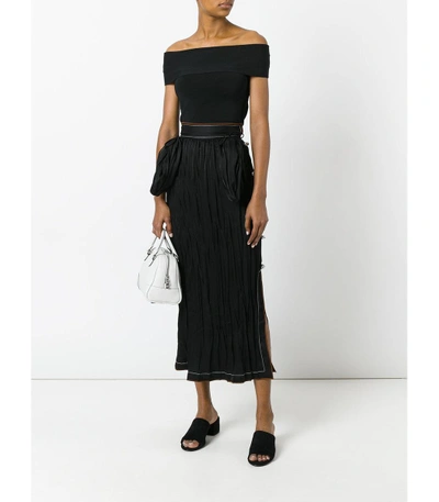 Shop Loewe Black Long Bell Embellished Skirt
