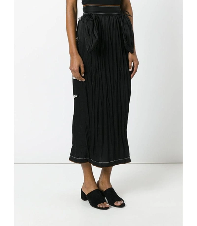 Shop Loewe Black Long Bell Embellished Skirt