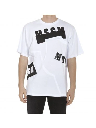 Shop Msgm Tshirt In White Black