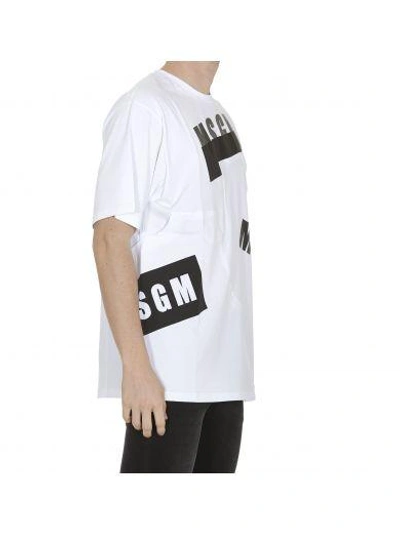 Shop Msgm Tshirt In White Black