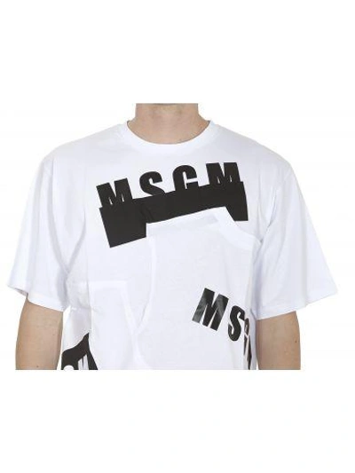 Shop Msgm Tshirt In White Black