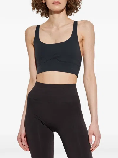 Rethinkit Studios Sienna Crossover-strap Training Top In Black