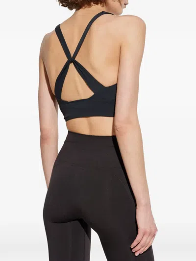 Rethinkit Studios Sienna Crossover-strap Training Top In Black