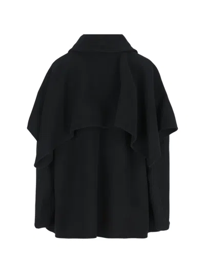 Loewe Leather-patch Cape-style Jacket In Black