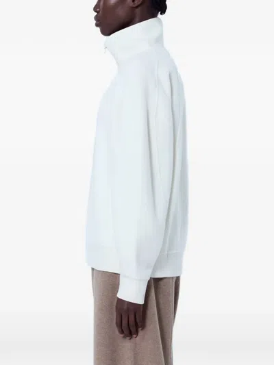 Max Mara Raglan Sleeve High-neck Pullover In White