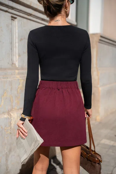 Cupshe Ruby Wine Mini Skirt In Multi