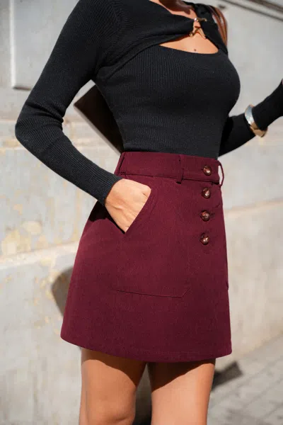 Cupshe Ruby Wine Mini Skirt In Multi