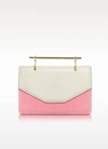 M2MALLETIER INDRE IVORY LEATHER & BLUSH SUEDE CROSSBODY BAG