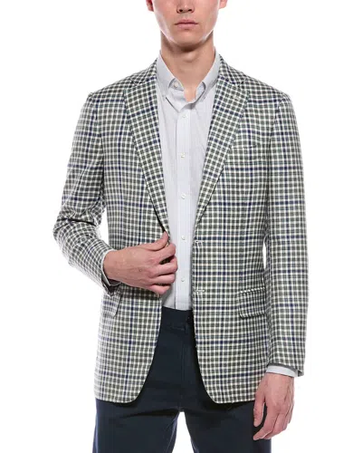 Isaia Check-pattern Blazer In Animal Print