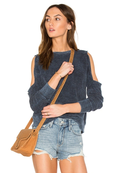 Lna Doubles Sweatshirt In Blue.  In Washed Navy