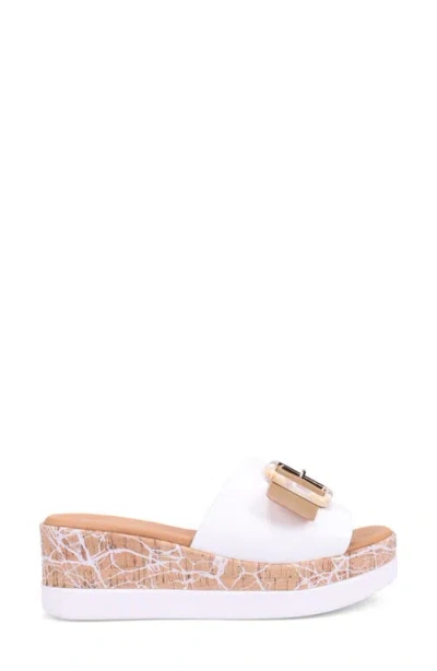 Ron White Taelyn Slide Platform Sandal In White