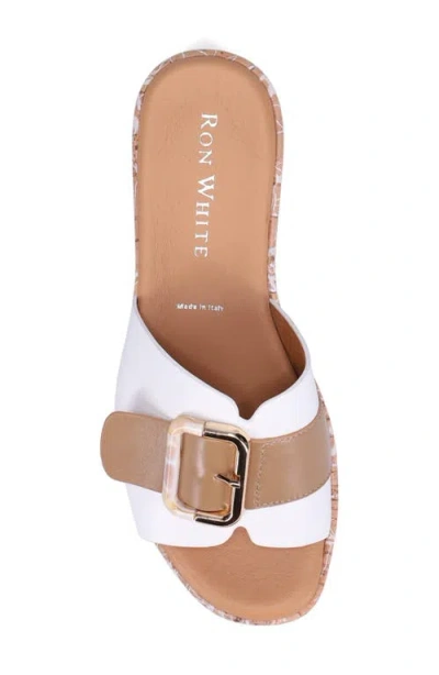 Ron White Taelyn Slide Platform Sandal In White