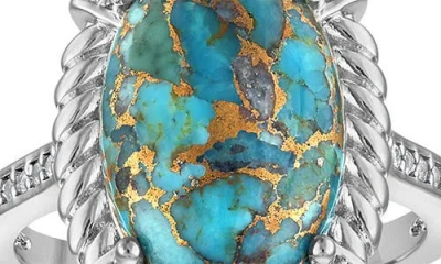 Fzn Created Sapphire Statement Ring In Turquoise