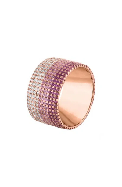 Fzn Lab Created Ruby & Sapphire Band Ring In Pink