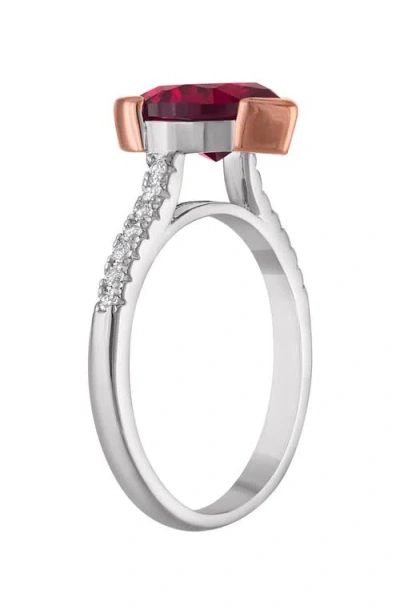 Fzn Lab Created Ruby Heart Ring In White