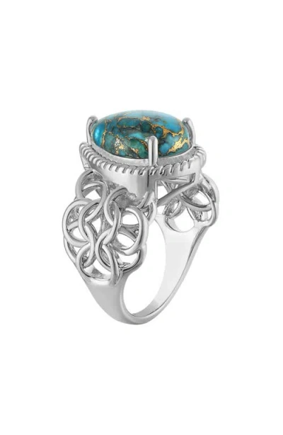 Fzn Turquoise Pear Statement Ring In Turquoise