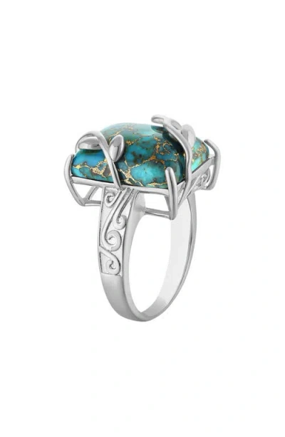 Fzn Turquoise Leaf Branch Statement Ring In Turquoise