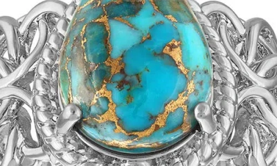 Fzn Turquoise Pear Statement Ring In Turquoise
