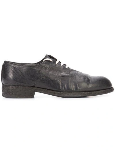 Shop Guidi Contrast Lace-up Derby Shoes In Black