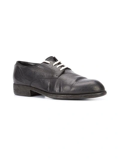 Shop Guidi Contrast Lace-up Derby Shoes In Black