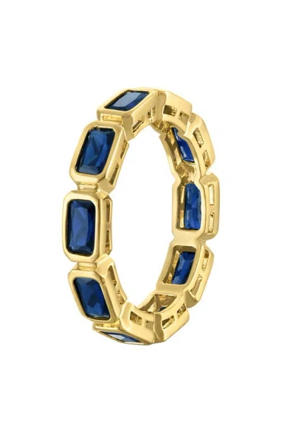 Fzn Lab Created Sapphire Eternity Ring In Blue