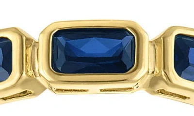 Fzn Lab Created Sapphire Eternity Ring In Blue