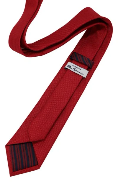 Ben Sherman Solid Textured Tie In Red