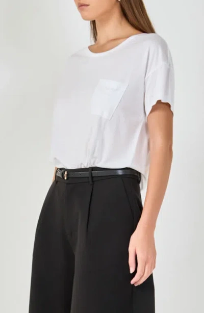 Grey Lab Modal Pocket T-shirt In White