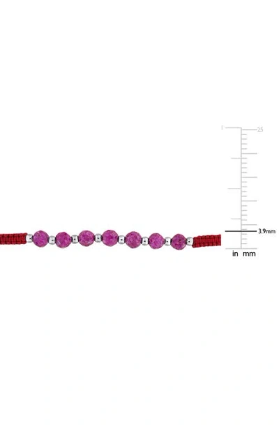 Delmar Ruby Beaded Adjustable Bracelet In Red