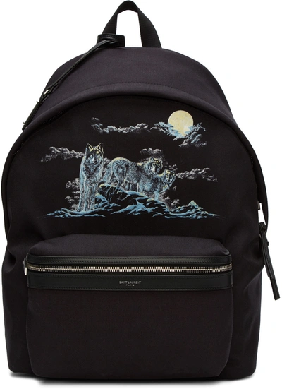 Saint Laurent Black Wolf City Backpack
