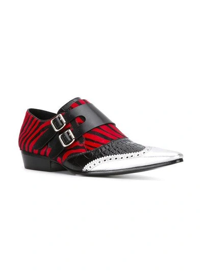 Shop Haider Ackermann Zebra Print Monk Shoes In Black