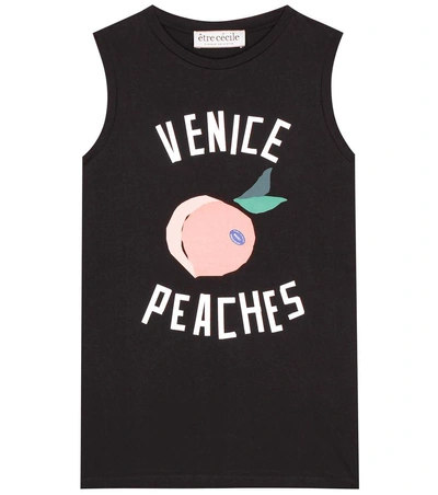 Etre Cecile Printed Cotton Jersey Tanktop In Llack