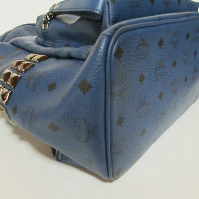 Pre-owned Mcm Visetos Navy Backpack ()