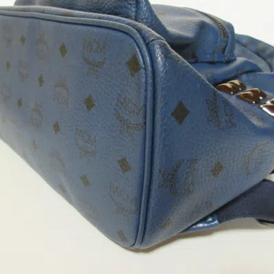 Pre-owned Mcm Visetos Navy Backpack ()