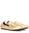 LANVIN Metallic leather loafers